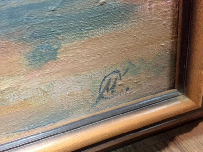 Oil painting Ships original picture painter