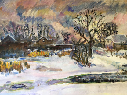 Oil painting Winter landscape Chernikov Vladimir Mikhailovich