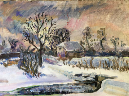 Oil painting Winter landscape Chernikov Vladimir Mikhailovich