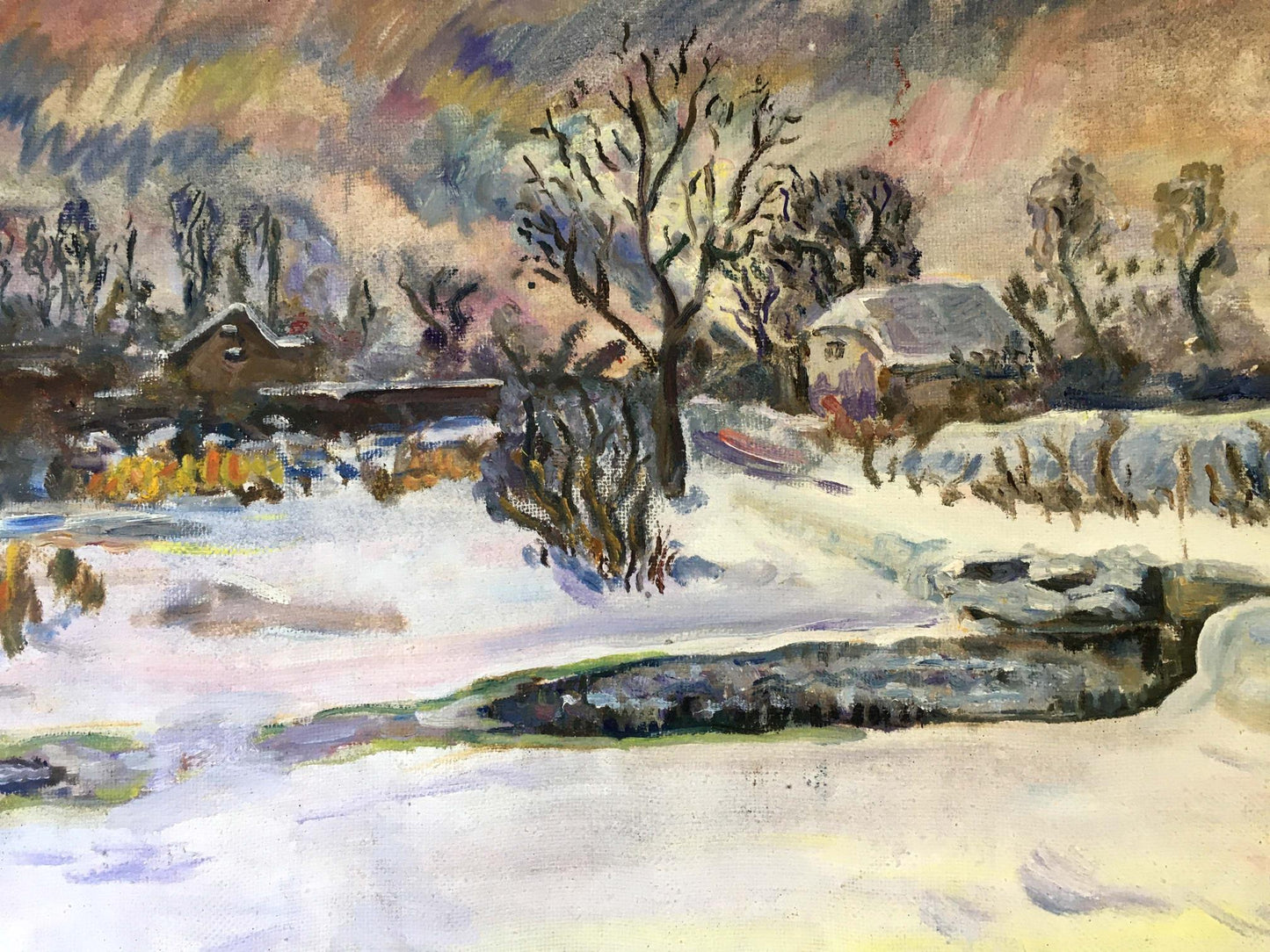 Oil painting Winter landscape Chernikov Vladimir Mikhailovich