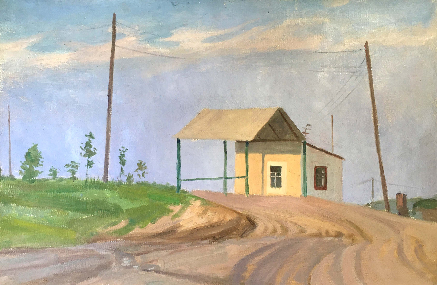 Oil painting House on the outskirts Chernikov Vladimir Mikhailovich