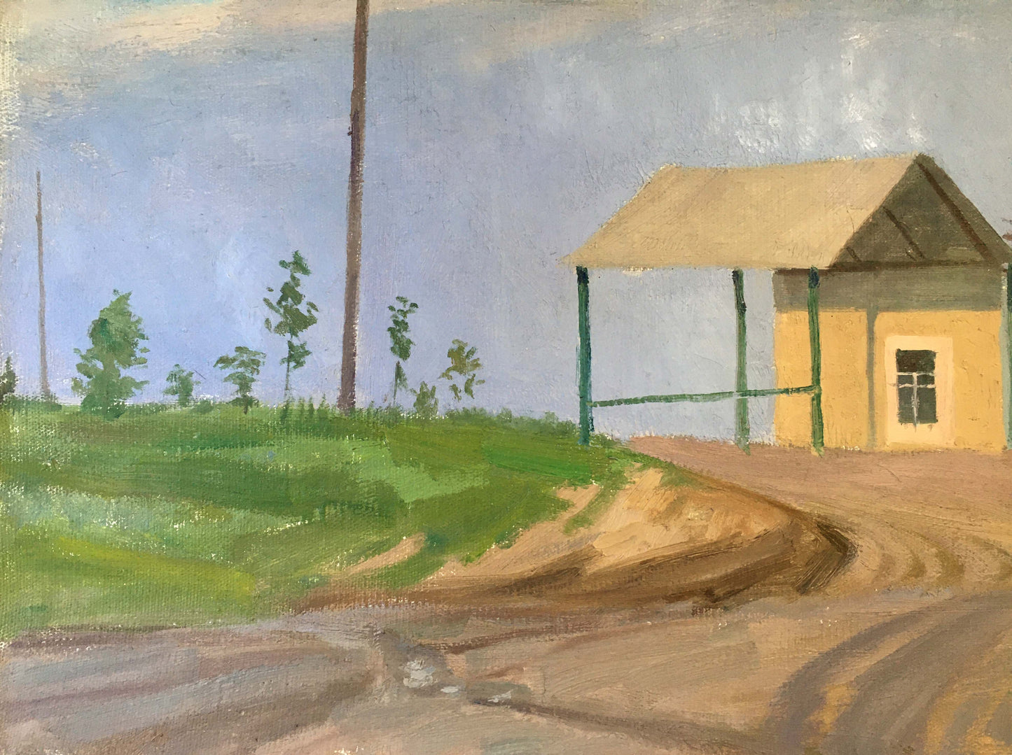 Oil painting House on the outskirts Chernikov Vladimir Mikhailovich