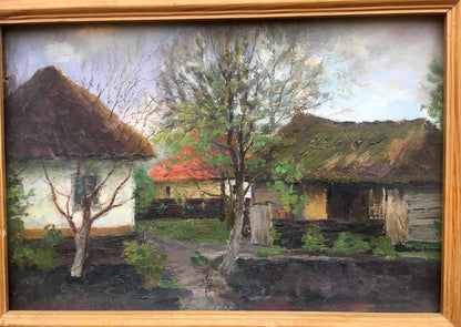 Oil painting Rural life Ivan Kirillovich Tsyupka