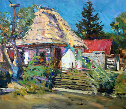 Oil painting Mallows bloom Zaborovsky Leonid Alexandrovich