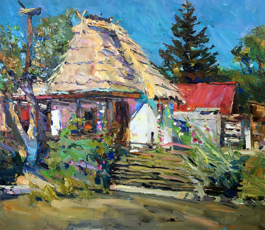 Oil painting Mallows bloom Zaborovsky Leonid Alexandrovich