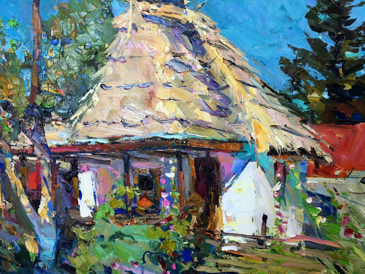 Oil painting Mallows bloom Zaborovsky Leonid Alexandrovich