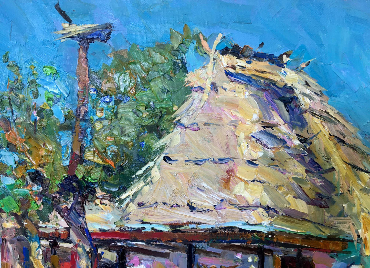 Oil painting Mallows bloom Zaborovsky Leonid Alexandrovich