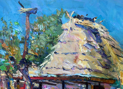 Oil painting Mallows bloom Zaborovsky Leonid Alexandrovich