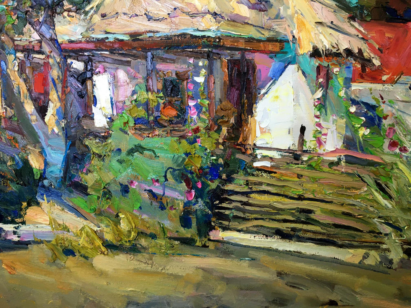 Oil painting Mallows bloom Zaborovsky Leonid Alexandrovich