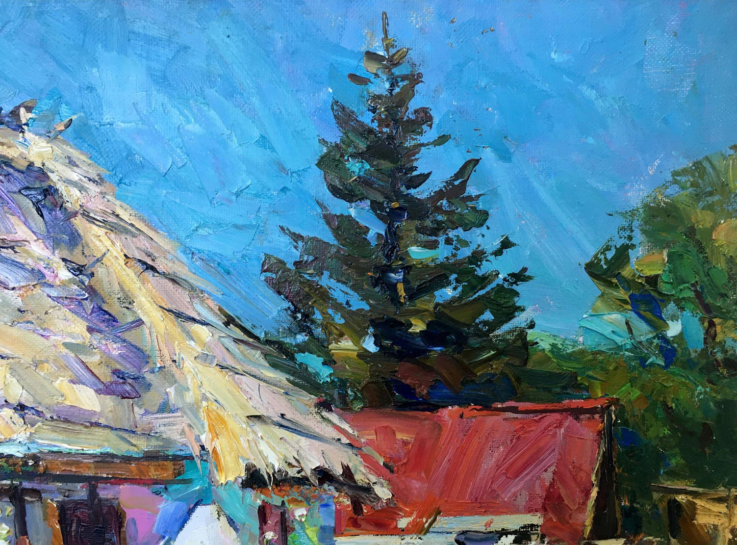 Oil painting Mallows bloom Zaborovsky Leonid Alexandrovich