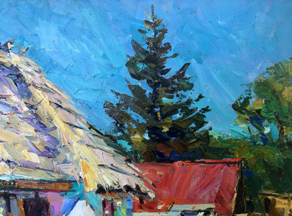 Oil painting Mallows bloom Zaborovsky Leonid Alexandrovich