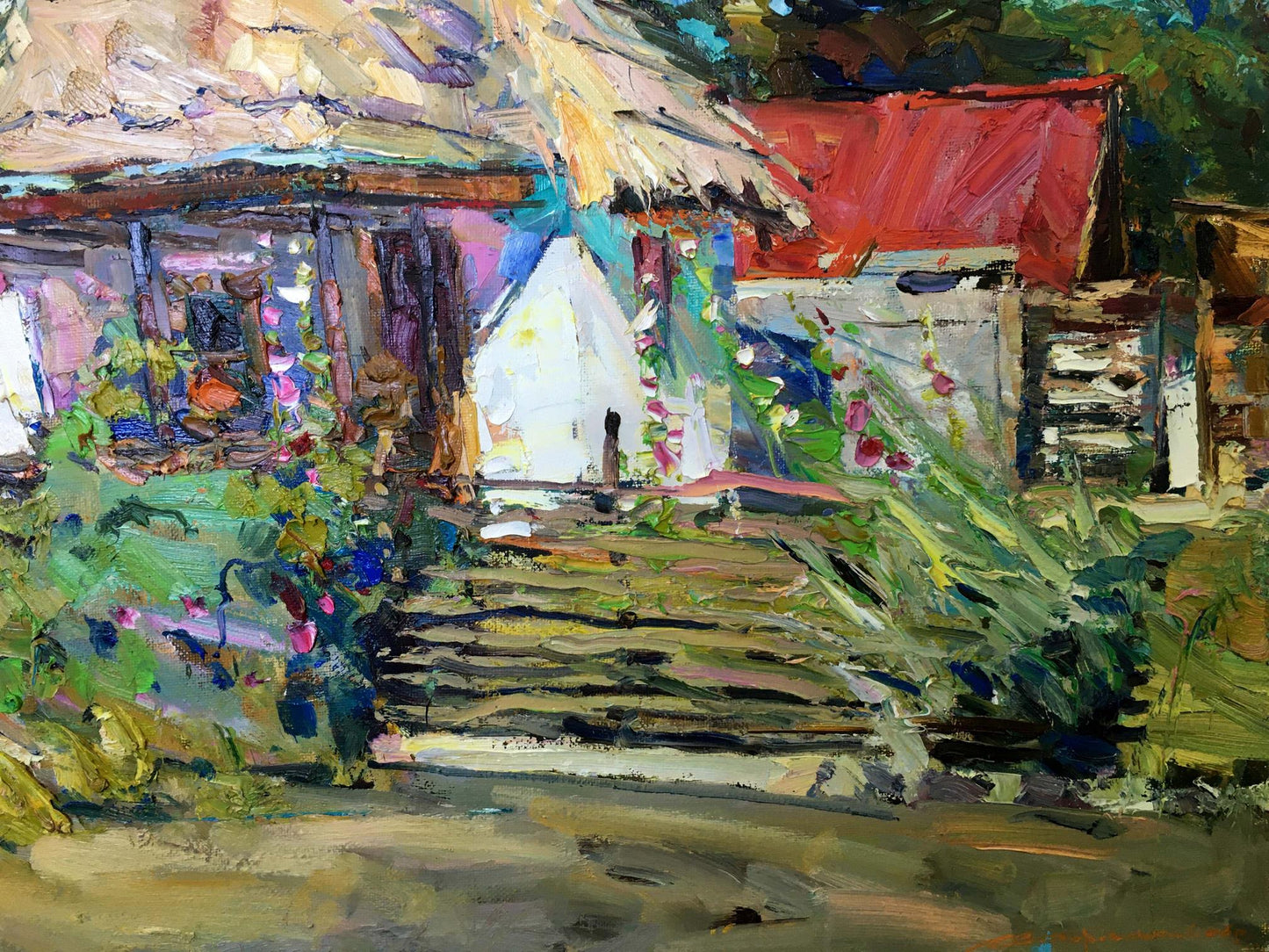 Oil painting Mallows bloom Zaborovsky Leonid Alexandrovich