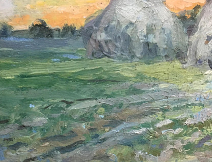 Oil painting Sunset Over the Fields Alexander Cherkass