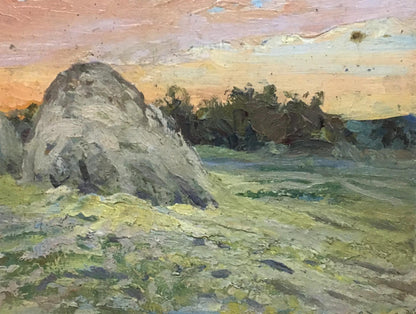 Oil painting Sunset Over the Fields Alexander Cherkass