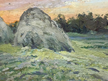 Oil painting Sunset Over the Fields Alexander Cherkass