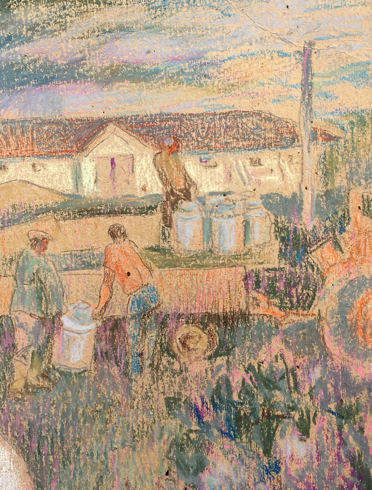 Social realism tempera painting Portrait of a milkmaid Servetnik Stanislav Maryanovich