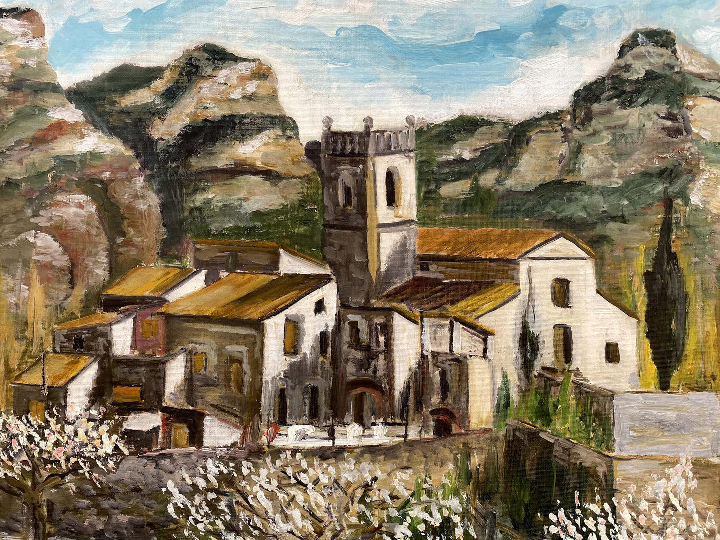 Oil painting Urban landscape European unknown artist