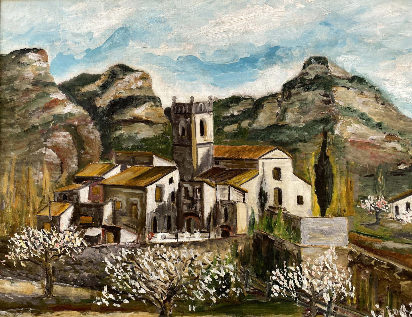 Oil painting Urban landscape European unknown artist