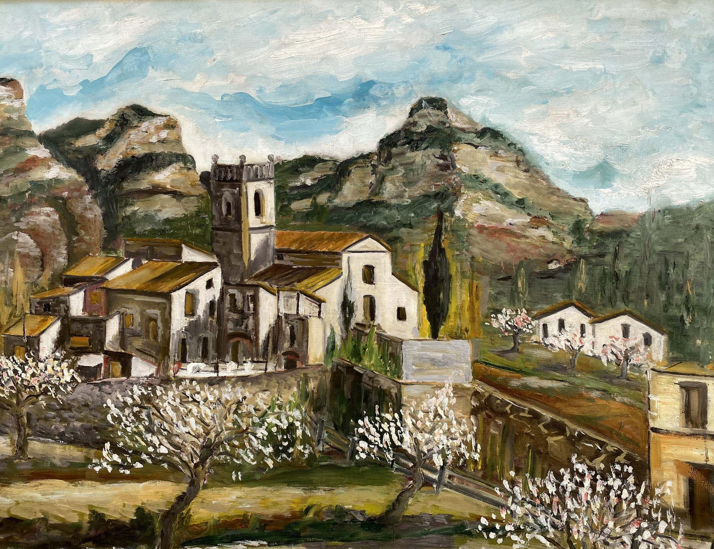 Oil painting Urban landscape European unknown artist