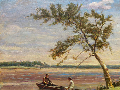 Oil painting Romantic evening Les Vladimir Stepanovich