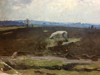 Oil painting Lubenskoye field Kravchenko Nikolay Ivanovich