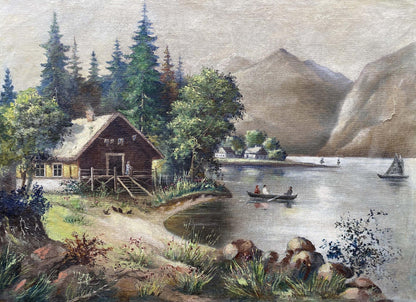 Oil painting Fishing boat ride Unknown artist