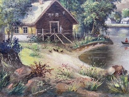 Oil painting Fishing boat ride Unknown artist