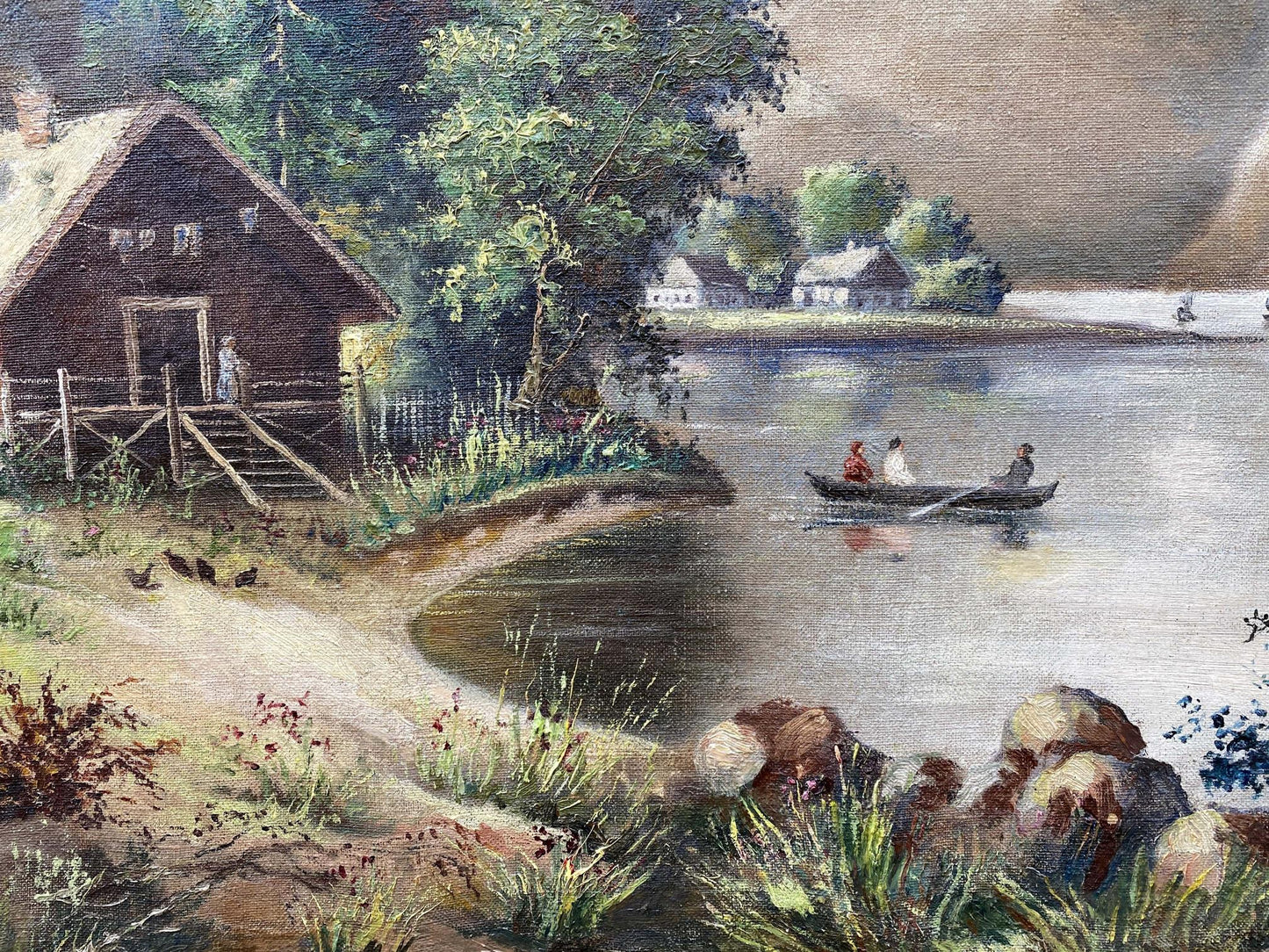 Oil painting Fishing boat ride Unknown artist