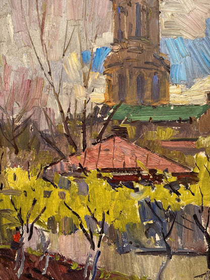 Oil painting Church landscape Belsky Mikhail Gavrilovich