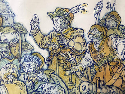 Ink painting Gogol and Taras Bulba Litvinov Oleg Arkad'yevich