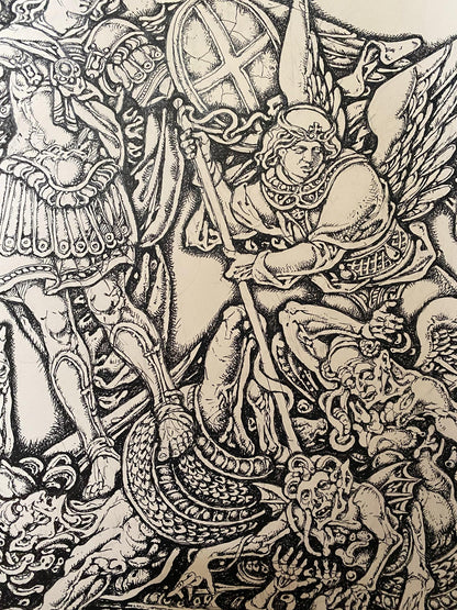 Ink painting Michael the Archangel Litvinov Oleg Arkad'yevich