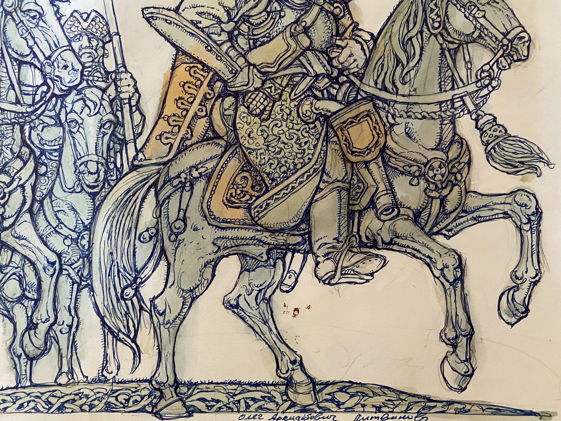 ink painting horses