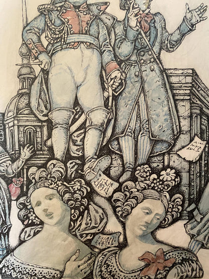 Ink painting Gogol and St. Petersburg Tales Oleg Litvinov