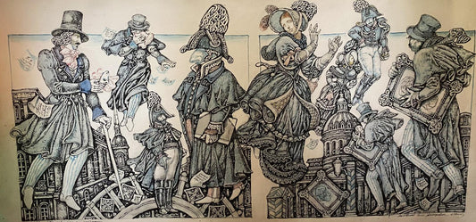 Ink painting Gogol's Urban Chronicles Oleg Litvinov