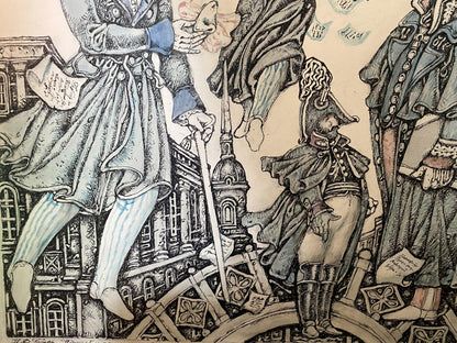Ink painting Gogol's Urban Chronicles Oleg Litvinov