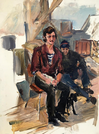 Oil painting Portrait of sailors Irina Palazhchenko
