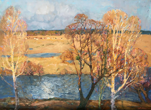 Oil painting By the evening Mynka Alexander Fedorovich