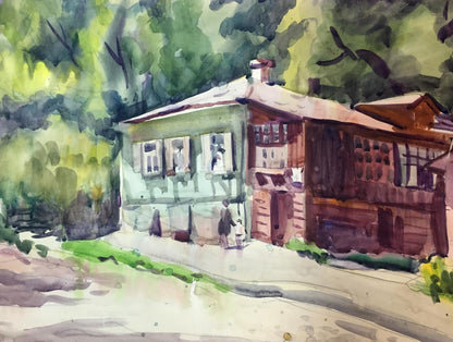Watercolor painting Summer afternoon Kryzhanivskyi Viktor Vladimirovich
