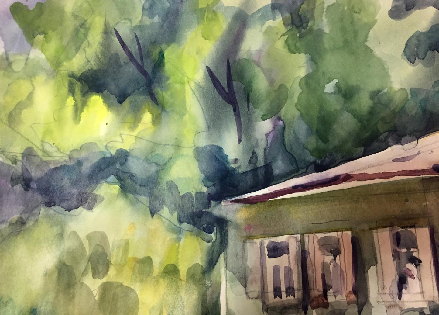 Watercolor painting Summer afternoon Kryzhanivskyi Viktor Vladimirovich