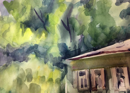 Watercolor painting Summer afternoon Kryzhanivskyi Viktor Vladimirovich