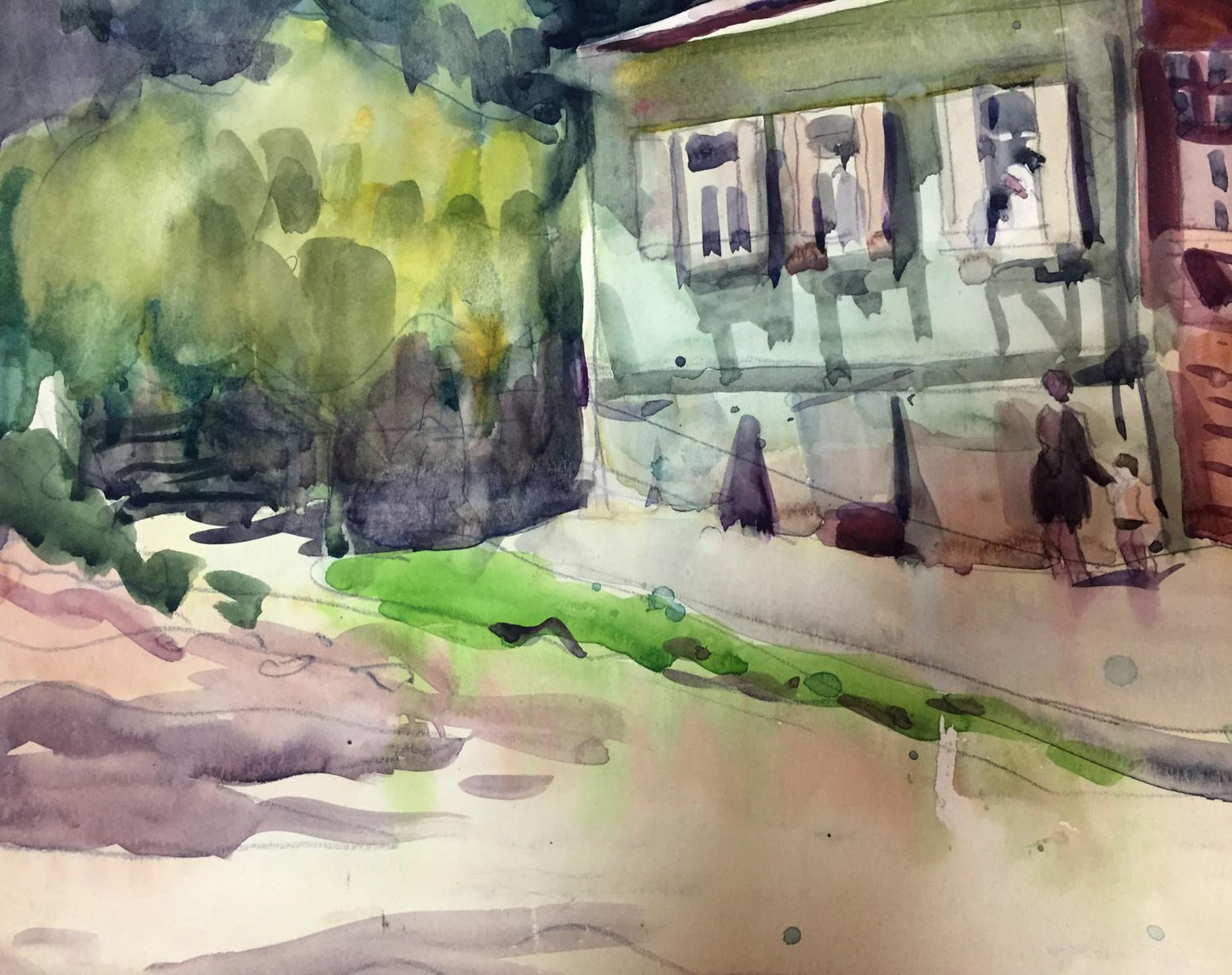 Watercolor painting Summer afternoon Kryzhanivskyi Viktor Vladimirovich