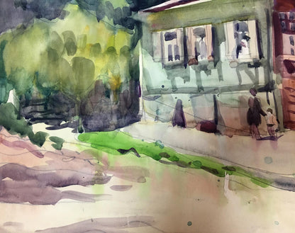 Watercolor painting Summer afternoon Kryzhanivskyi Viktor Vladimirovich