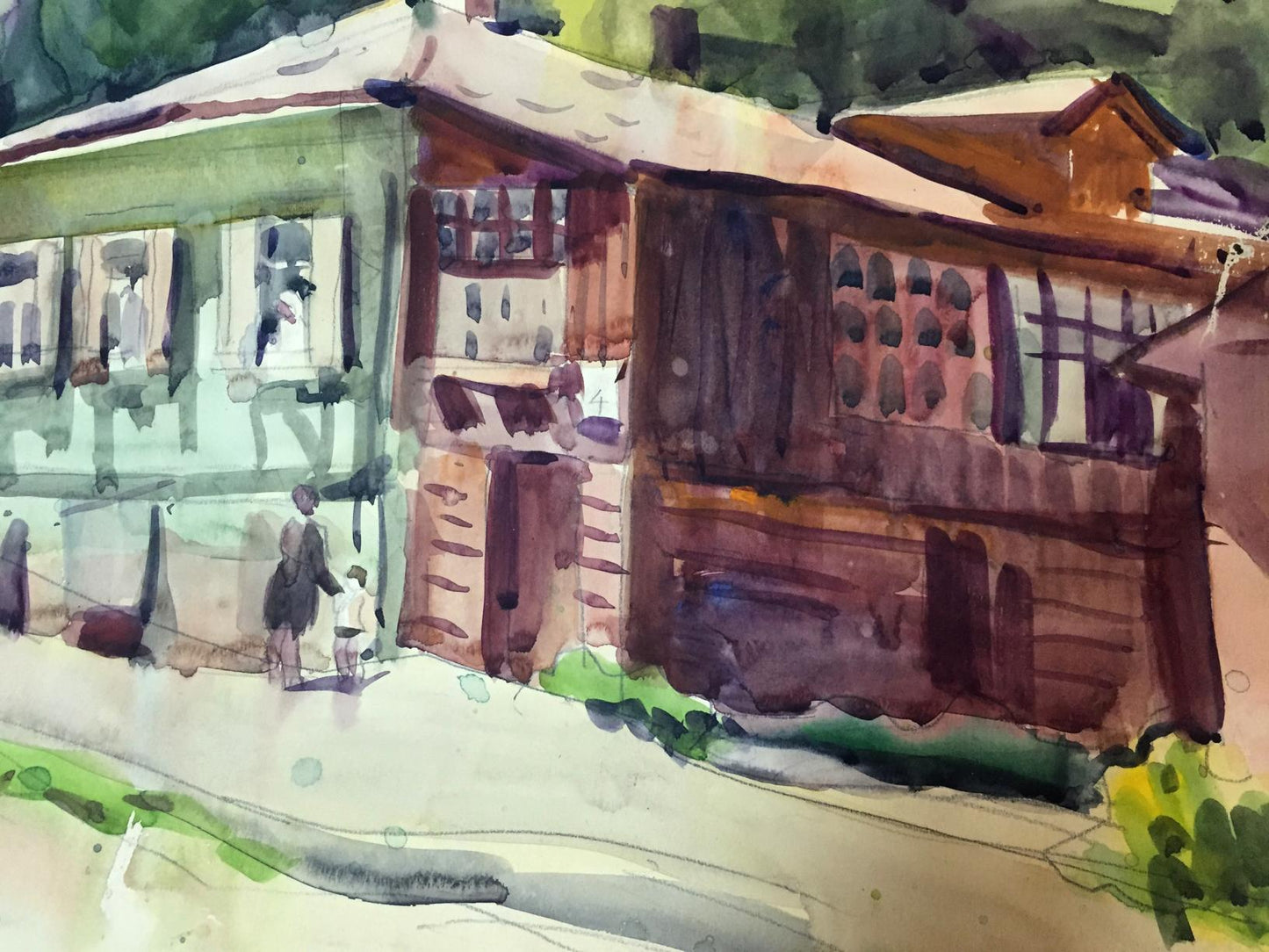 Watercolor painting Summer afternoon Kryzhanivskyi Viktor Vladimirovich