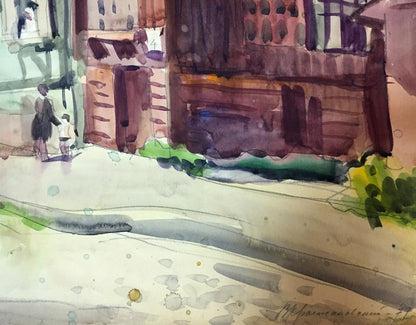 Watercolor painting Summer afternoon Kryzhanivskyi Viktor Vladimirovich