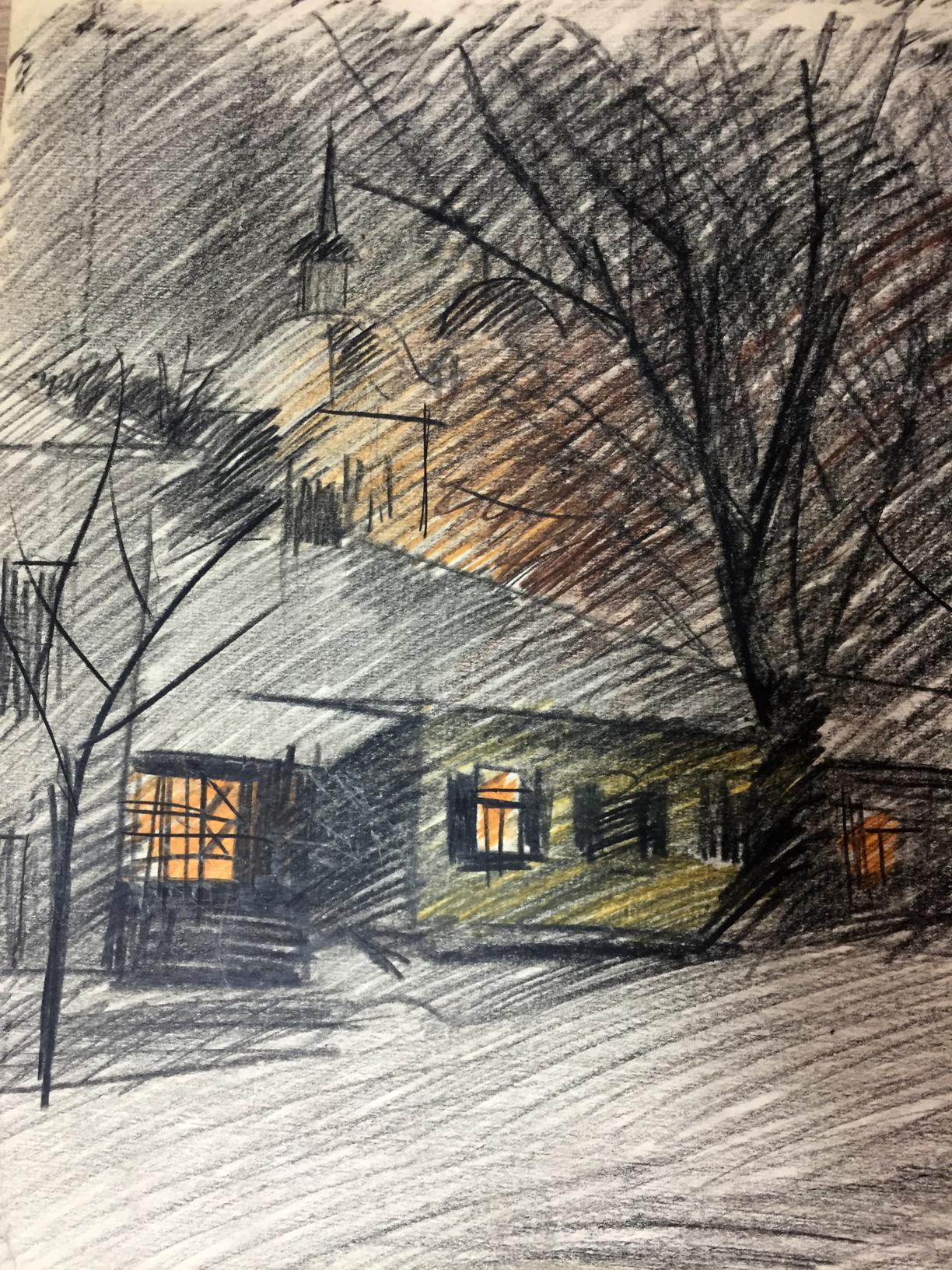 Pencils painting Kiev Kryzhanivskyi Viktor Vladimirovicha