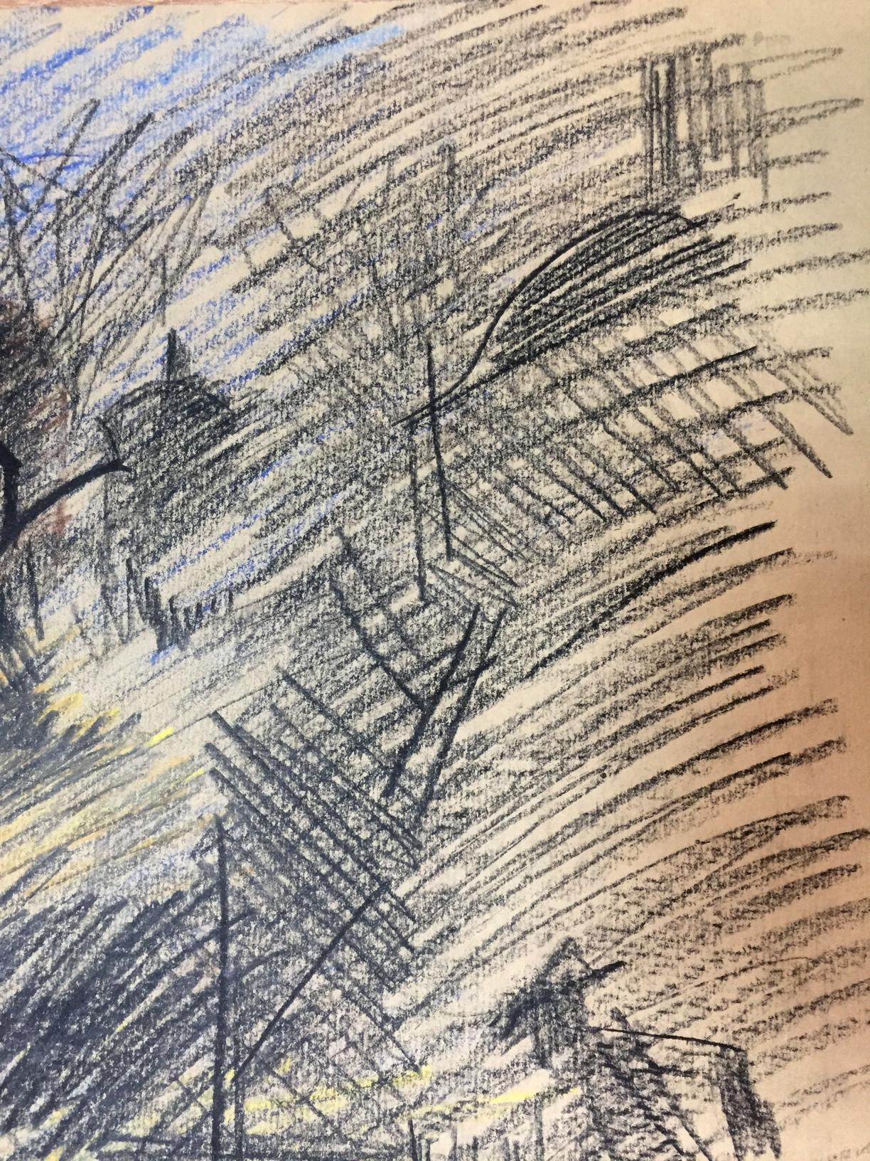 Pencils painting Disturbing evening Kryzhanivskyi Viktor Vladimirovich