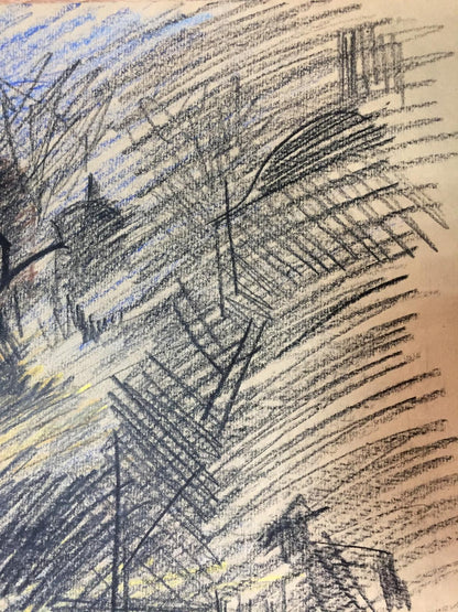 Pencils painting Disturbing evening Kryzhanivskyi Viktor Vladimirovich