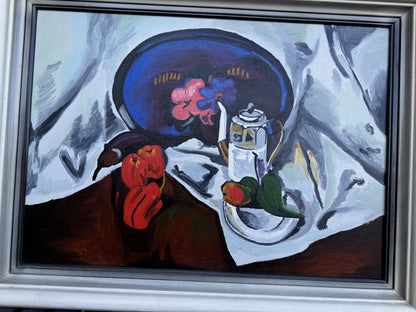 Still Life with a Blue Tray. Inspired by Kuprin