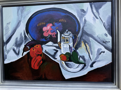 Still Life with a Blue Tray. Inspired by Kuprin