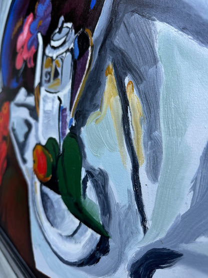 Still Life with a Blue Tray. Inspired by Kuprin